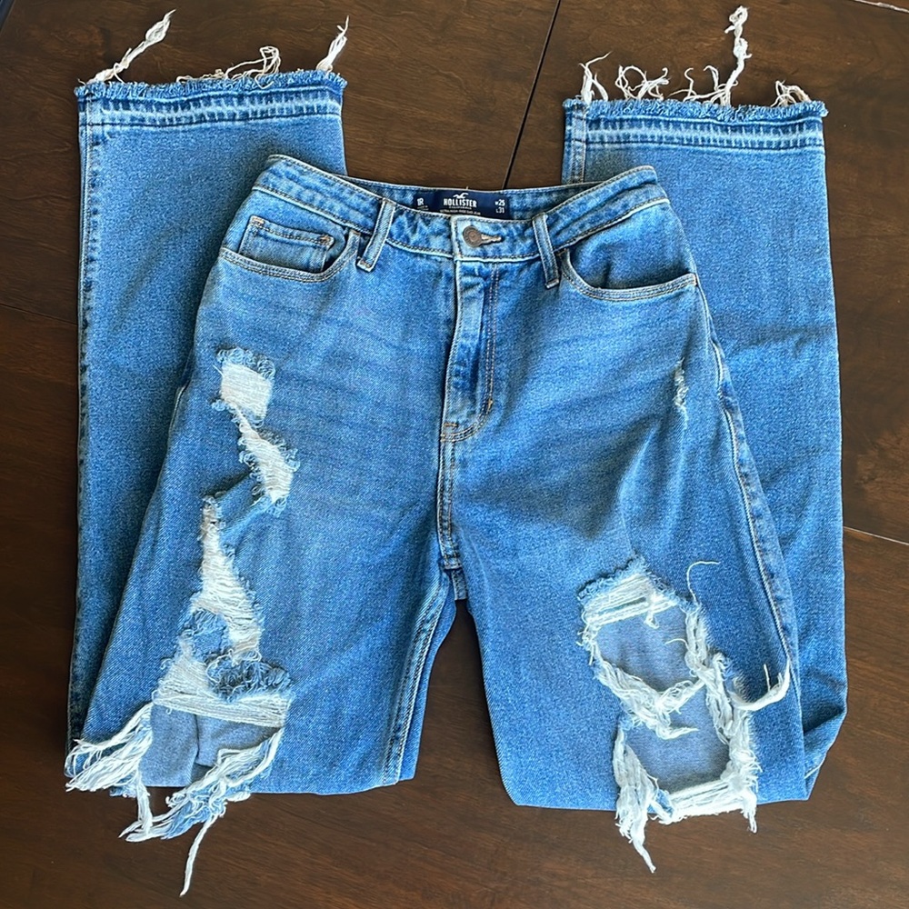 SOLD Hollister Ripped Ultra-High Rise Dad Jean